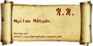 Nyilas Mátyás névjegykártya